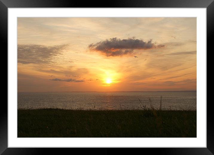 Sunset from Worm's Head - Gower Framed Mounted Print by Steve Strong