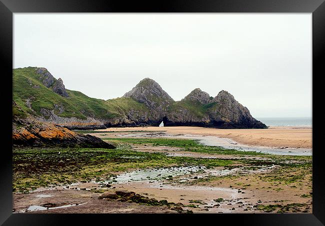 Three Cliffs Bay - Gower Framed Print by Steve Strong