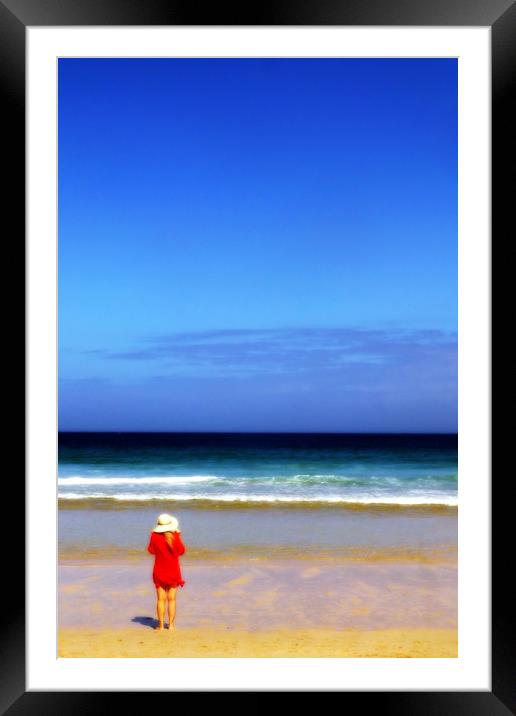 Sand, Sea and Blue Sky Framed Mounted Print by Steve Strong