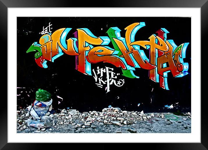 Graffiti Framed Mounted Print by Tania Bloomfield