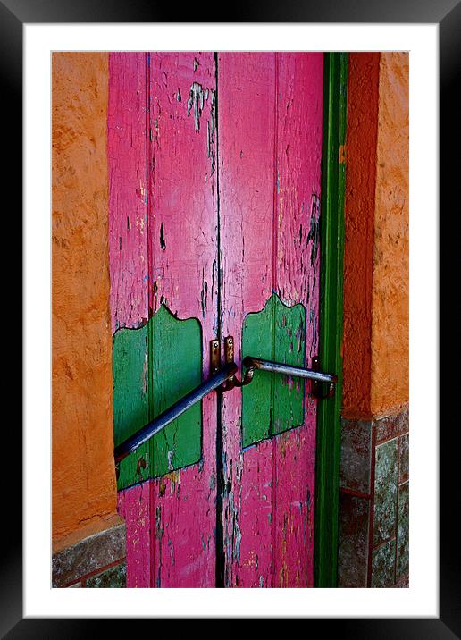 Pink Door Framed Mounted Print by Tania Bloomfield