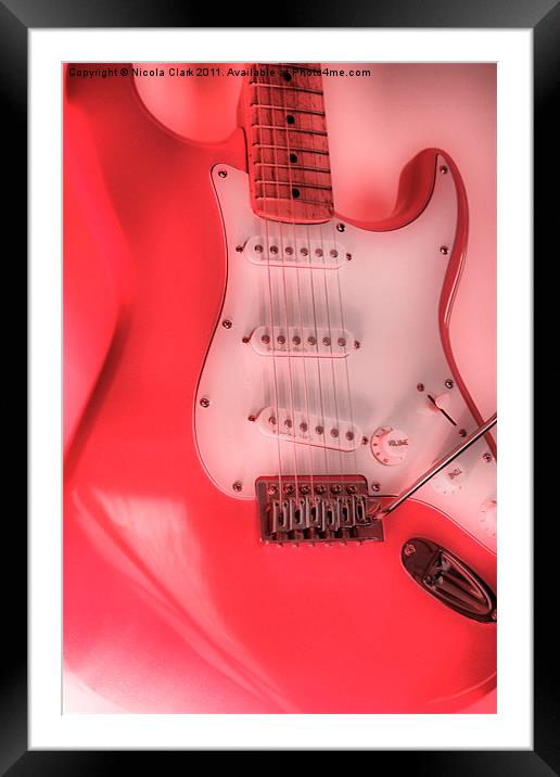Red Electric Fender Framed Mounted Print by Nicola Clark