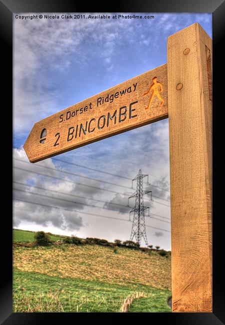 Countryside Sign Post Framed Print by Nicola Clark