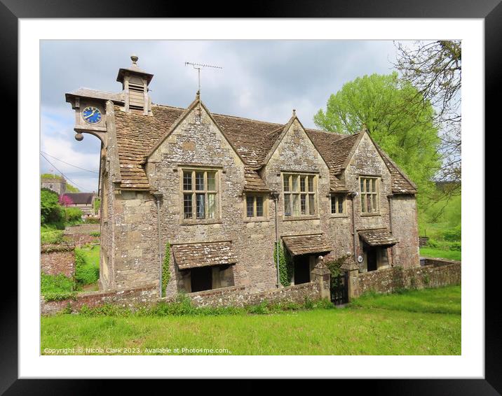 The Majestic Old Wiltshire Almshouses Framed Mounted Print by Nicola Clark