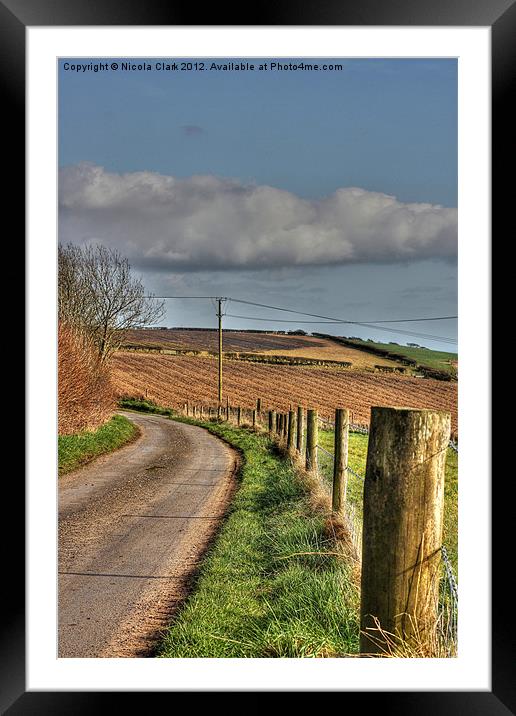 Country Lane Framed Mounted Print by Nicola Clark