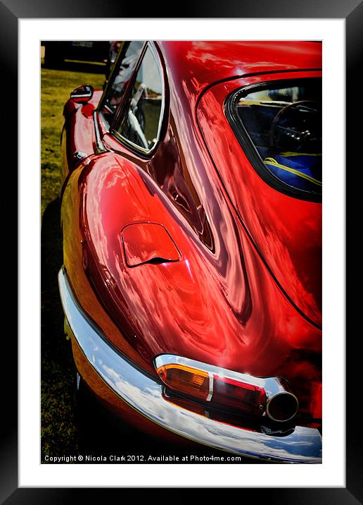 E Type Jag Framed Mounted Print by Nicola Clark