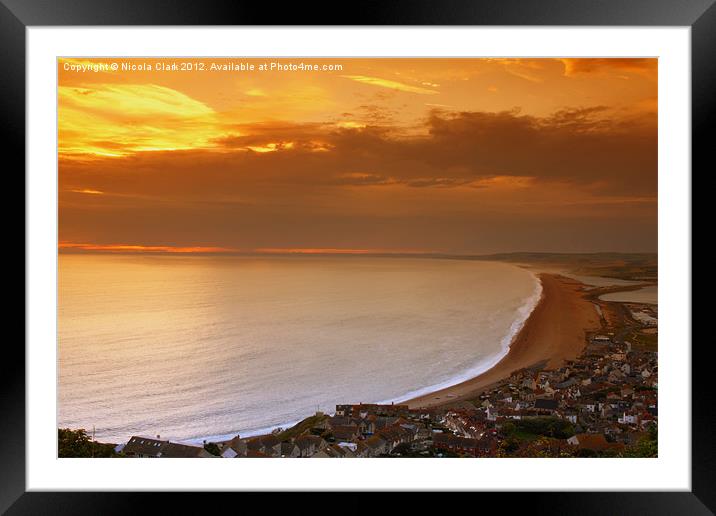 Sunset Over The Jurassic Coast Framed Mounted Print by Nicola Clark