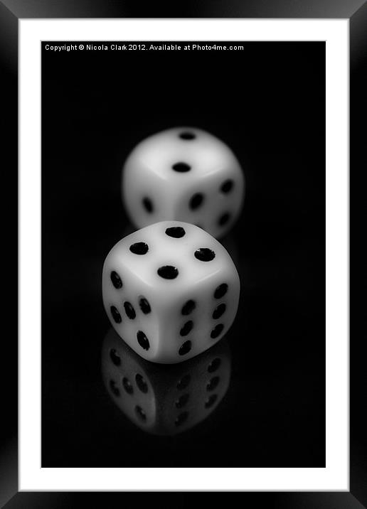 Dice Framed Mounted Print by Nicola Clark