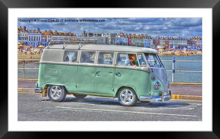 VW By The Sea Framed Mounted Print by Nicola Clark