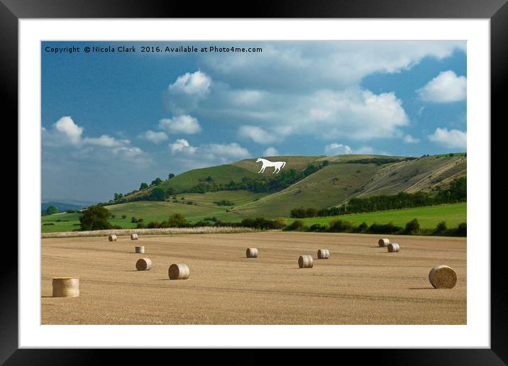 Westbury White Horse Framed Mounted Print by Nicola Clark