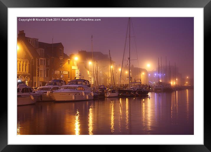 Foggy Harbour Framed Mounted Print by Nicola Clark