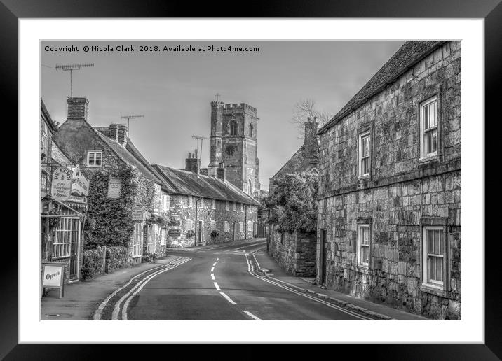 Abbotsbury in Black and White Framed Mounted Print by Nicola Clark