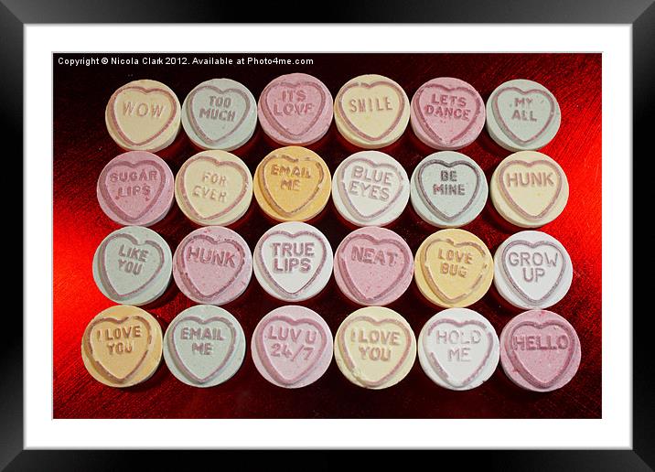 Love Hearts Framed Mounted Print by Nicola Clark