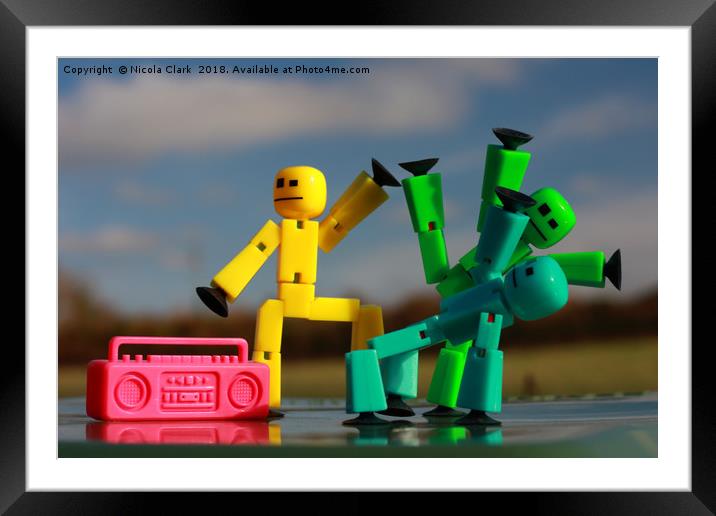 Dancing StikBots The Ultimate Fun Framed Mounted Print by Nicola Clark