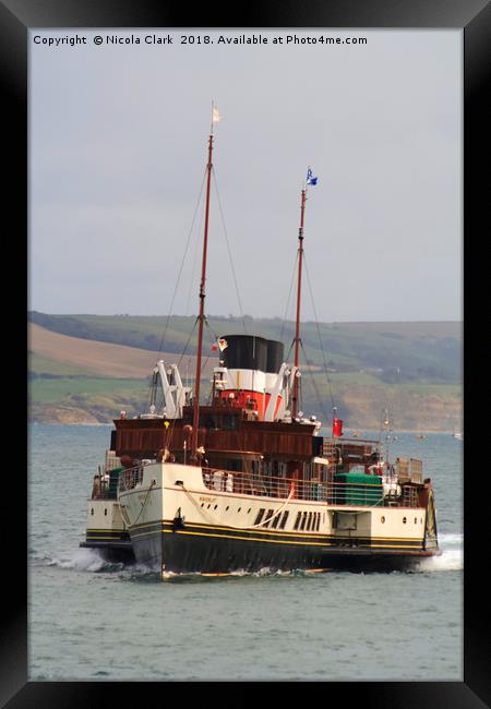 Waverley Paddle Steamer Framed Print by Nicola Clark