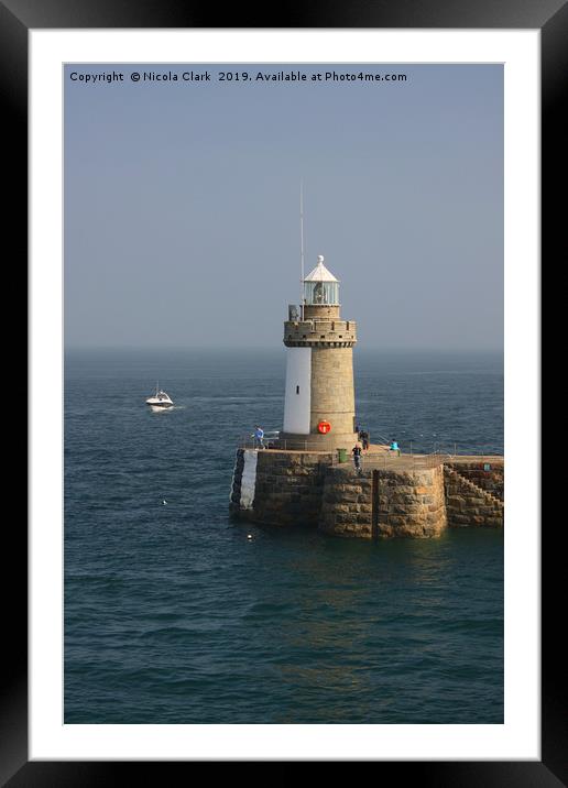 Harbour Light Framed Mounted Print by Nicola Clark