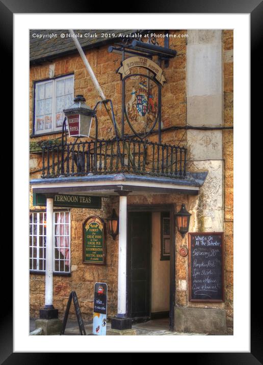 The Ilchester Arms Hotel Framed Mounted Print by Nicola Clark