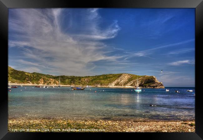 Majestic Lulworth Cove Framed Print by Nicola Clark