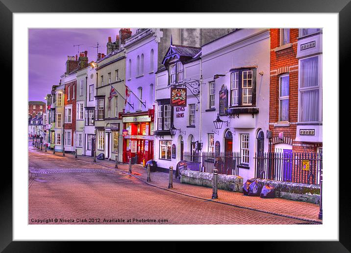 Weymouth Old Harbour at Dusk Framed Mounted Print by Nicola Clark