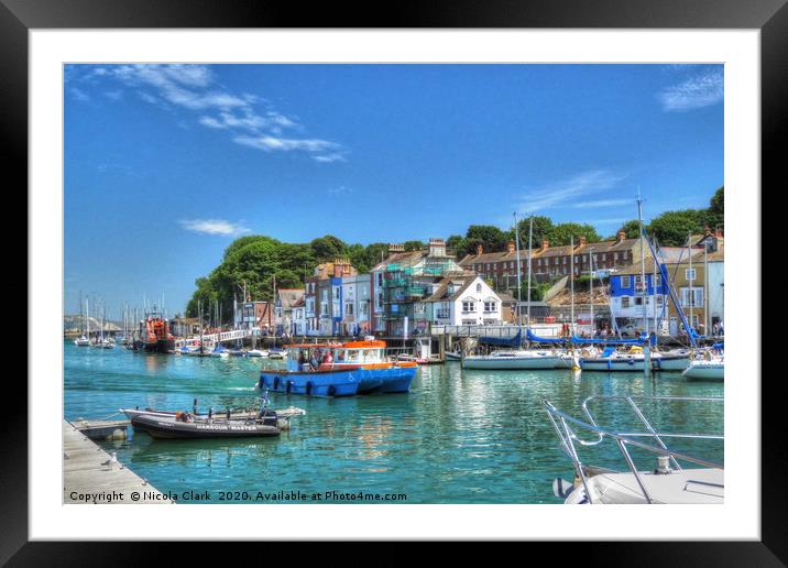 The Harbour In Summer Framed Mounted Print by Nicola Clark