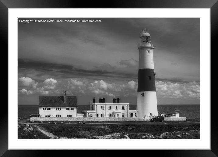 Portland Bill Lighthouse Framed Mounted Print by Nicola Clark