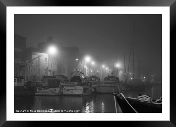 Fog In The Harbour Framed Mounted Print by Nicola Clark
