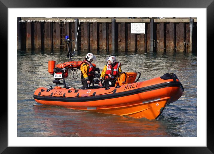 Dramatic RNLI Rescue in Weymouth Framed Mounted Print by Nicola Clark