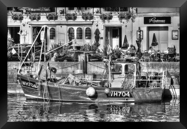 Serenity at Weymouth Harbour Framed Print by Nicola Clark