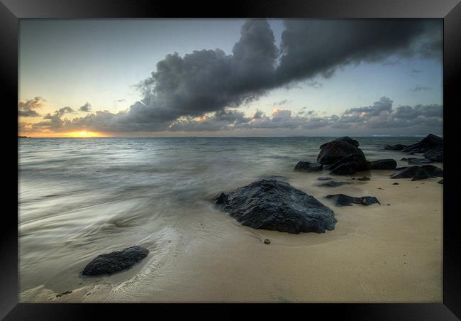 Rarotonga's Smoking Sun Framed Print by Michael Treloar