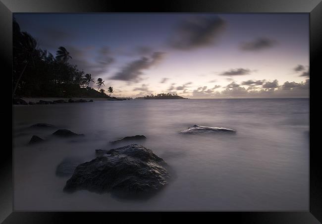 Pacific Dawn - Rarotonga Framed Print by Michael Treloar