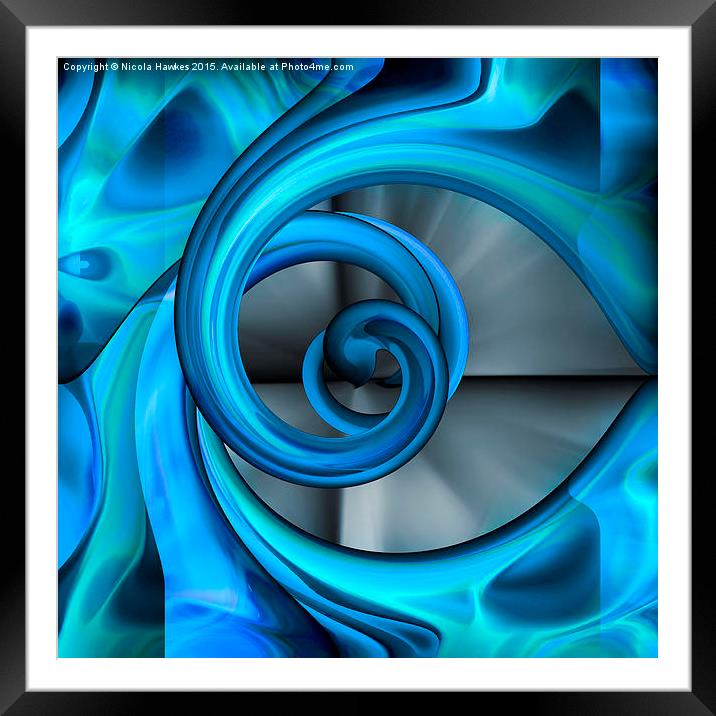  With A Twist (of blue) Framed Mounted Print by Nicola Hawkes