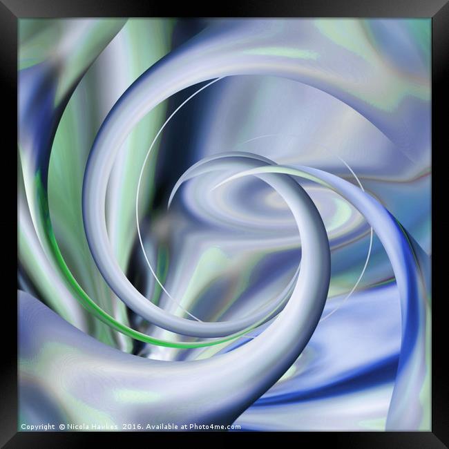 Twister (Blue) Framed Print by Nicola Hawkes
