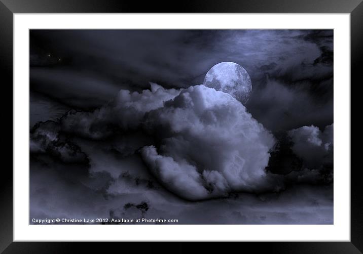 Blue Moon Framed Mounted Print by Christine Lake