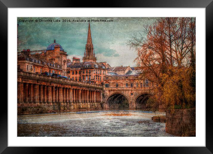 Pultney Bridge Framed Mounted Print by Christine Lake