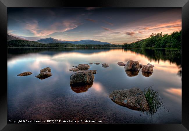 Loch Morlich - Sunset Framed Print by David Lewins (LRPS)