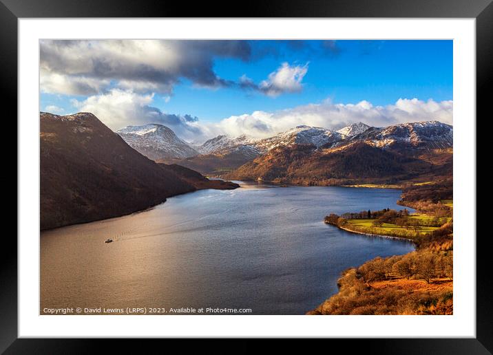 Ullswater Winter Framed Mounted Print by David Lewins (LRPS)