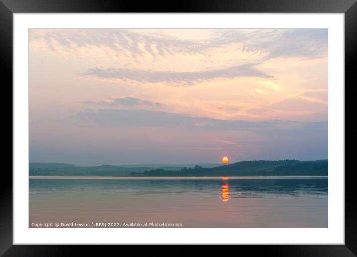 Sunset over Derwent Reservoir Framed Mounted Print by David Lewins (LRPS)