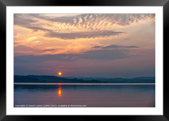 Sunset Derwent Reservoir Northumberland Framed Mounted Print by David Lewins (LRPS)