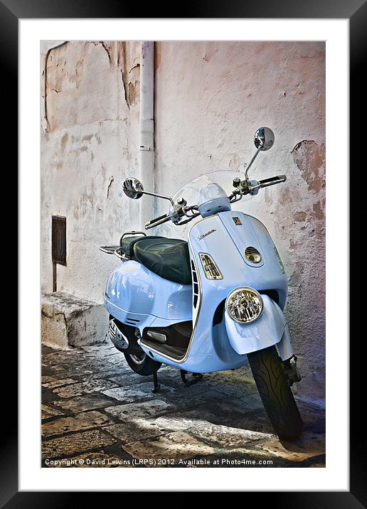 Vespa Scooter Framed Mounted Print by David Lewins (LRPS)