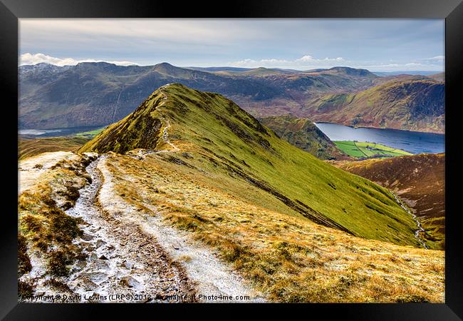 Whiteless Pike - Crummock Water Framed Print by David Lewins (LRPS)