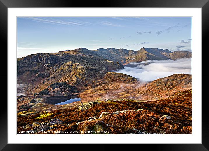 Blea Tarn & Great Langdale Framed Mounted Print by David Lewins (LRPS)