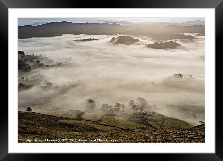Foggy Little Langdale - Cumbria Framed Mounted Print by David Lewins (LRPS)