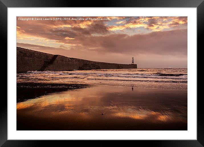 Harbour Sunrise - Seaham Framed Mounted Print by David Lewins (LRPS)