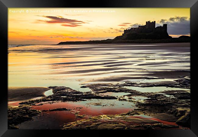 Bamburgh Castle Sunrise Framed Print by David Lewins (LRPS)
