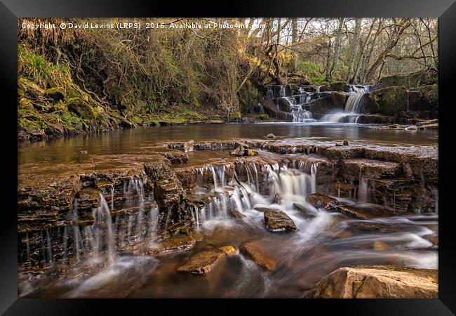 Hareshaw Burn Waterfall Framed Print by David Lewins (LRPS)