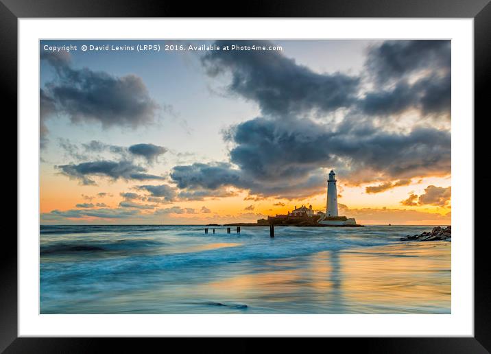 St Mary's Lighthouse Framed Mounted Print by David Lewins (LRPS)