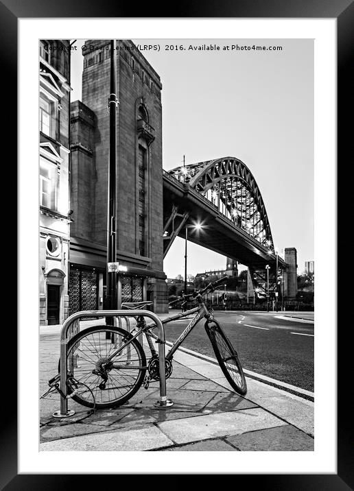 Tyne Bridge and Bicycle Framed Mounted Print by David Lewins (LRPS)