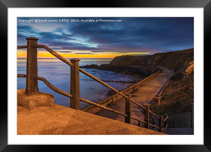 Promenade Sunrise Seaham Framed Mounted Print by David Lewins (LRPS)