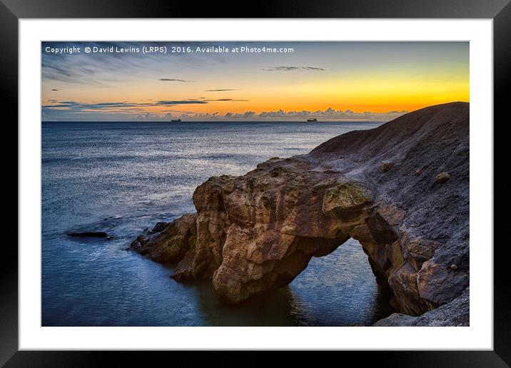 Cullercoats Natural Arch Framed Mounted Print by David Lewins (LRPS)