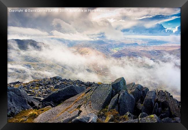 Atmospheric Scafell Framed Print by David Lewins (LRPS)
